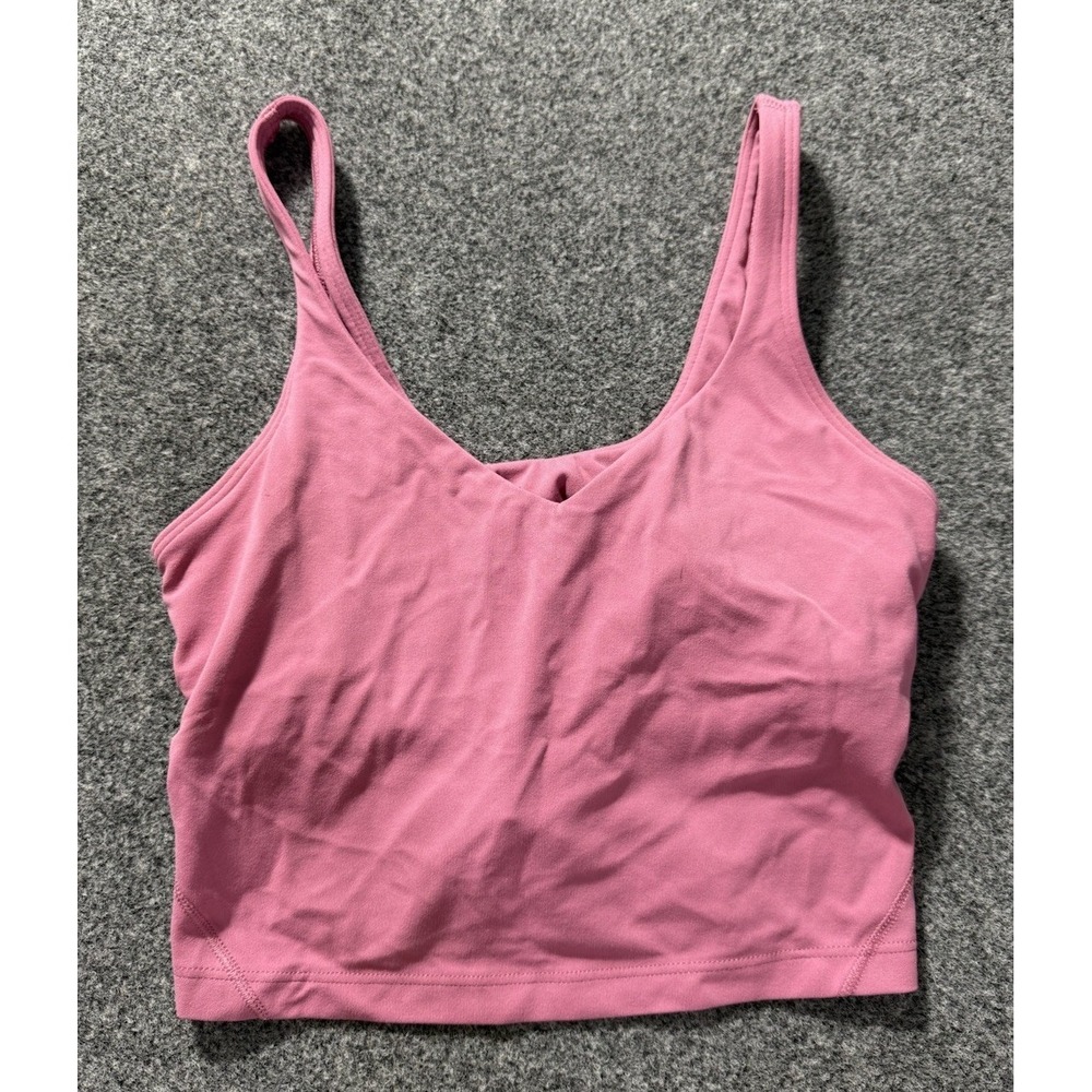 Lululemon Align Tank Pink Cropped Running Tank Top Nulu Yoga W1CW8S Sz 4